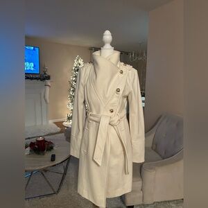 Guess white wool coat new!